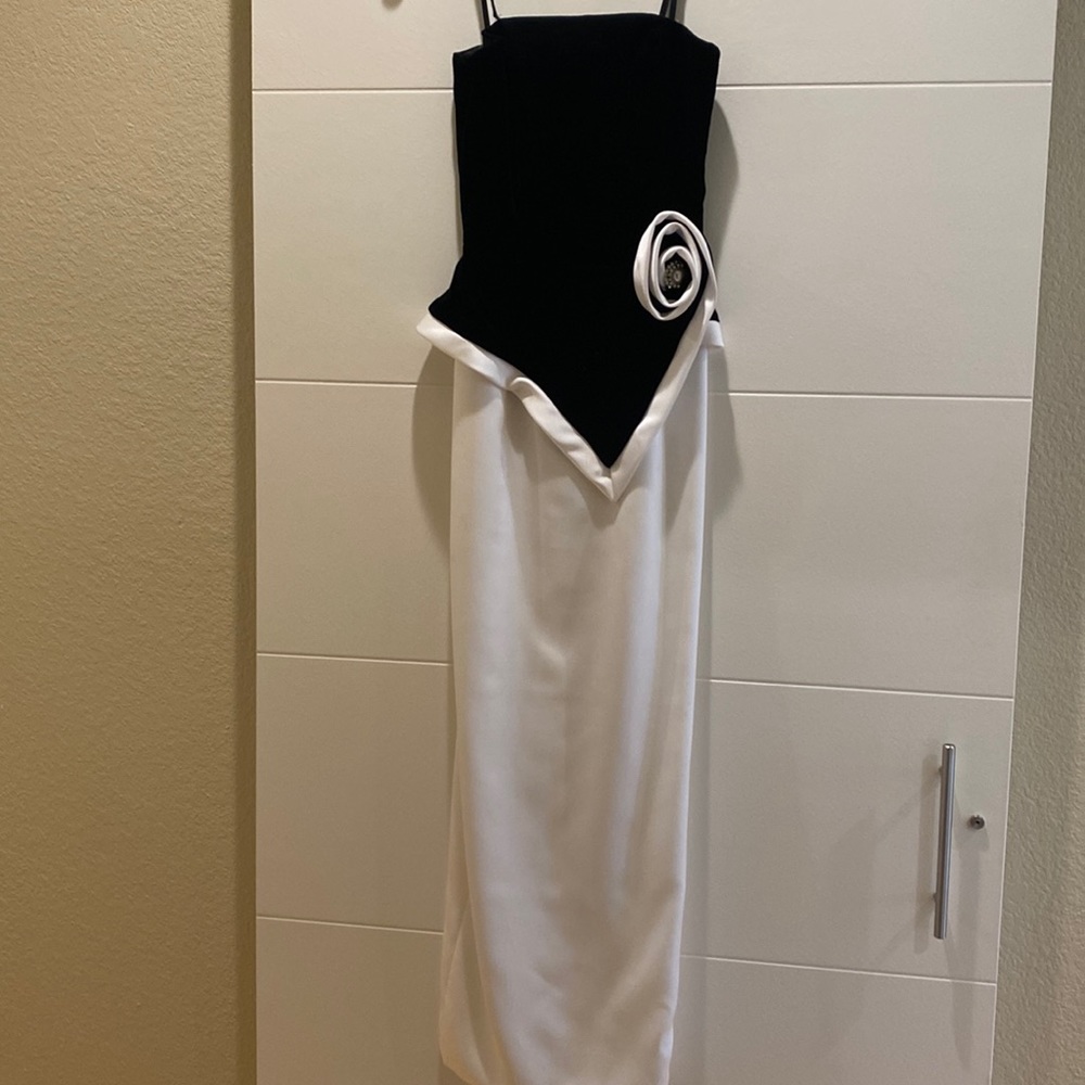 Strapless Velvet top and satin skirt size 4